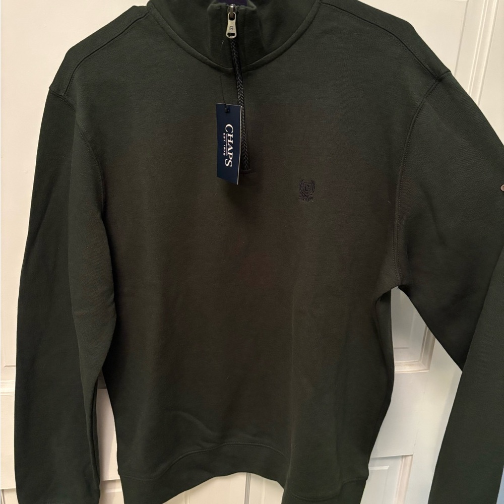Chaps Men's Dark Green Zip-Up Sweater